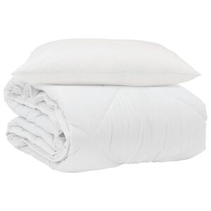 vidaXL Letn&aacute; prikr&yacute;vka s vank&uacute;&scaron;om 2 pcs Biela Mikrovl&aacute;kno