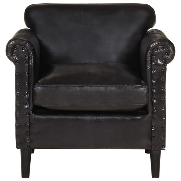 vidaXL Kreslo čierne prav&aacute; koža