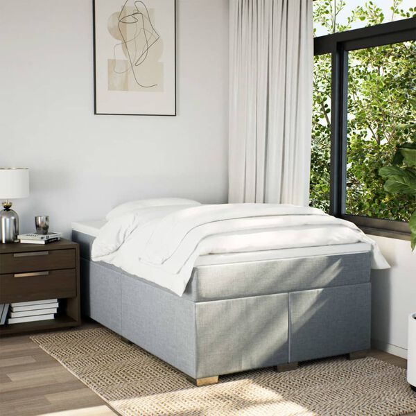 vidaXL Boxspring posteľ s matracom bledosiv&aacute; 120x190 cm l&aacute;tka