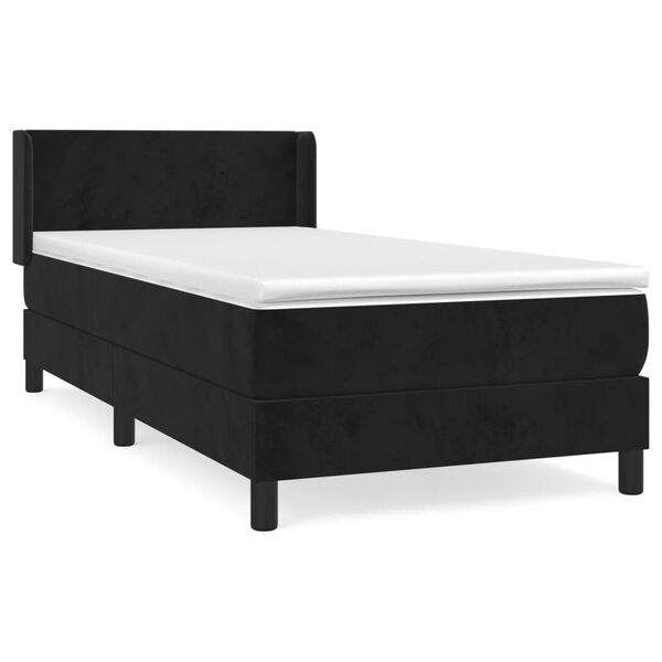 vidaXL Posteľn&yacute; r&aacute;m boxspring s matracom čierny 80x200 cm zamat
