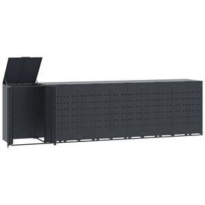 vidaXL &Uacute;ložisko na 6 ko&scaron;e na kolieskach antracitov&eacute; 414x79x117 cm oceľ