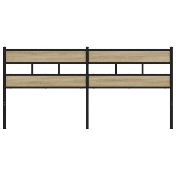 VidaXL Čelo postele dub sonoma 193 cm železo a drevo