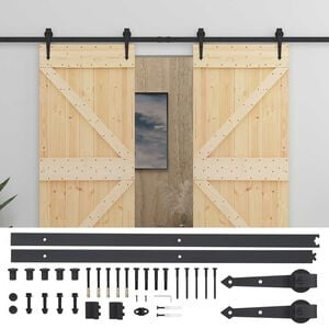 vidaXL Posuvn&eacute; dvere 2 ks 90 x 210 cm Borovicov&yacute; mas&iacute;v
