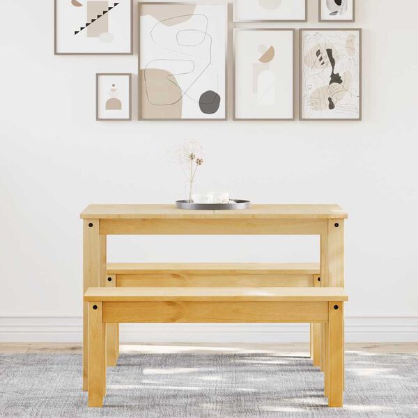 vidaXL 3-dielna jedálenská súprava Panama, borovicový masív