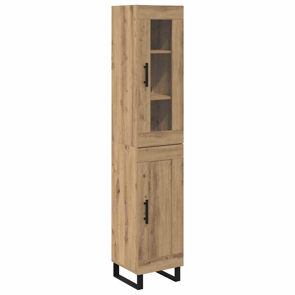 vidaXL Highboard Remeselný dub 69,5 x 34 x 180 cm Kompozitné drevo