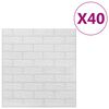 vidaXL 3D tapeta tehly samolepiaca 40 ks biela