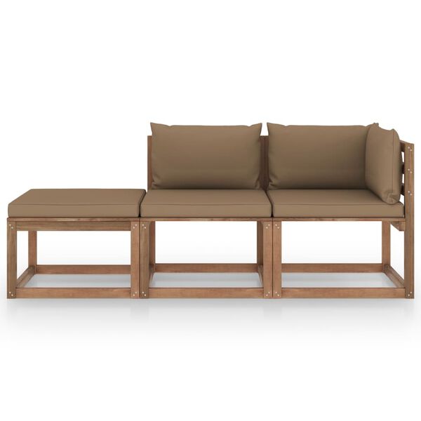 vidaXL 3-dielna paletov&aacute; s&uacute;prava s podložkami, impregnovan&aacute; borovica