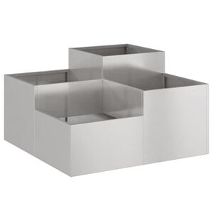 vidaXL Z&aacute;hradn&yacute; kvetin&aacute;č Strieborn&aacute; 80 x 80 x 48 cm Nehrdzavej&uacute;ca oceľ
