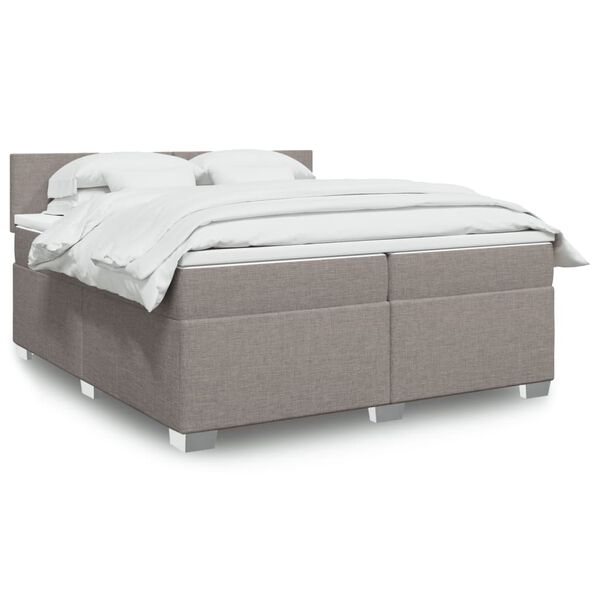 vidaXL Boxspring posteľ s matracom sivohned&yacute; 200x200 cm l&aacute;tka