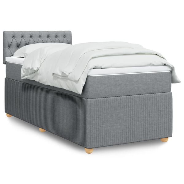 vidaXL Boxspring posteľ s matracom bledosiv&yacute; 100x200 cm l&aacute;tka
