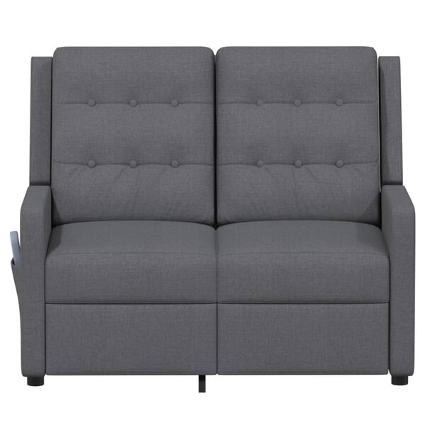 vidaXL 2-miestne sklápacie masážne kreslo, svetlosivé, látka