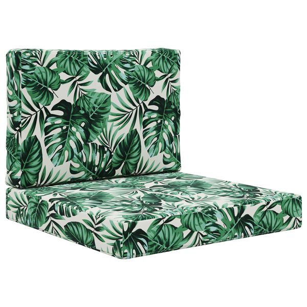 vidaXL Vank&uacute;&scaron; na vonkaj&scaron;iu pohovku 2 pcs Vzor listov Polyester