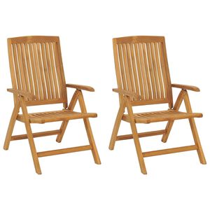 vidaXL Skladacie polohovacie stoličky 2 ks z mas&iacute;vneho dreva, teak
