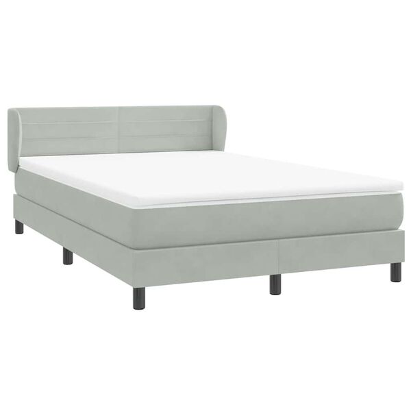 vidaXL Box Spring Posteľ s matracom Svetlosiv&aacute; 160x220 cm Zamat