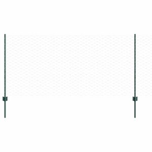 vidaXL Hexagon&aacute;lny plot s stĺpom 25 x 1 m PVC potiahnut&aacute; oceľ Zelen&aacute;