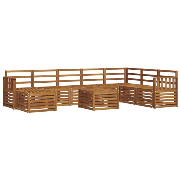 vidaXL Sada rohov&yacute;ch gaučov 9 pcs Pr&iacute;rodn&aacute; Pevn&eacute; ak&aacute;ciov&eacute; drevo