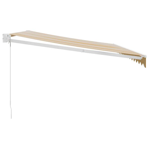 vidaXL Zaťahovacia mark&iacute;za žlt&aacute; a biela 4,5x3 m l&aacute;tka a hlin&iacute;k