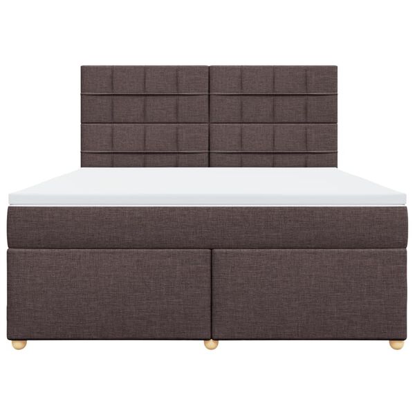 vidaXL Boxspring posteľ s matracom tmavohned&aacute; 180x200 cm l&aacute;tka