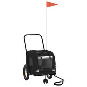 vidaXL Voz&iacute;k za bicykel pre dom&aacute;ce zvierat&aacute; Čierna 125 x 53 x 54 cm