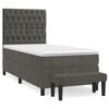 vidaXL Posteľn&yacute; r&aacute;m boxspring s matracom tmavosiv&yacute; 90x190 cm zamat