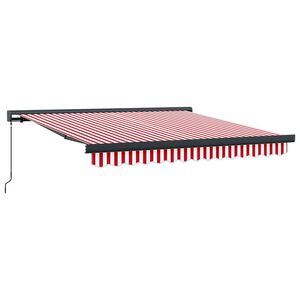 vidaXL Sklopn&aacute; mark&iacute;za Červen&aacute; a Biela 300 x 250 cm Pl&aacute;tno a hlin&iacute;k