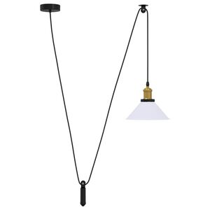 VidaXL Z&aacute;vesn&aacute; lampa v&yacute;&scaron;kovo nastaviteľn&aacute; E27 lesk biela &Oslash; 22 cm kov