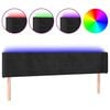 vidaXL Čelo postele s LED čierne 163x16x78/88 cm zamat