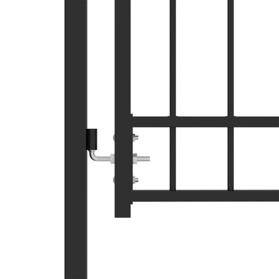 vidaXL Plotová brána s hrotmi oceľová 100x100 cm čierna