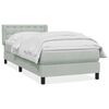 vidaXL Posteľn&yacute; r&aacute;m boxspring s matracom Svetlosiv&aacute; 80x210 cm zamat