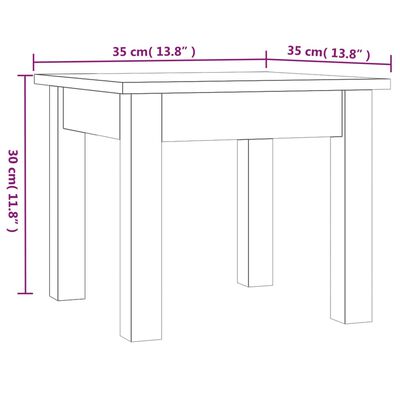 vidaXL Konferenčný stolík čierny 35x35x30 cm borovicový masív
