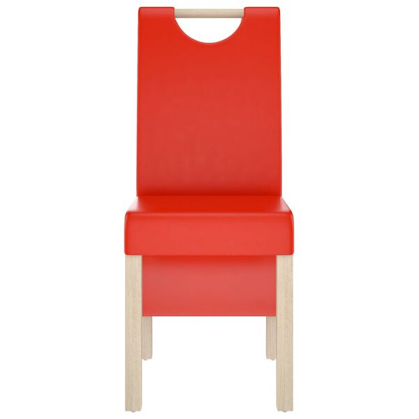 vidaXL Jed&aacute;lensk&eacute; stoličky 6 ks, červen&eacute;, umel&aacute; koža