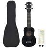 vidaXL Sopr&aacute;nov&eacute; ukulele s ta&scaron;kou pre deti čierne 23"