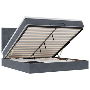 vidaXL Osmansk&yacute; r&aacute;m postele s matracmi tmavosiv&aacute; 160x200 cm zamat