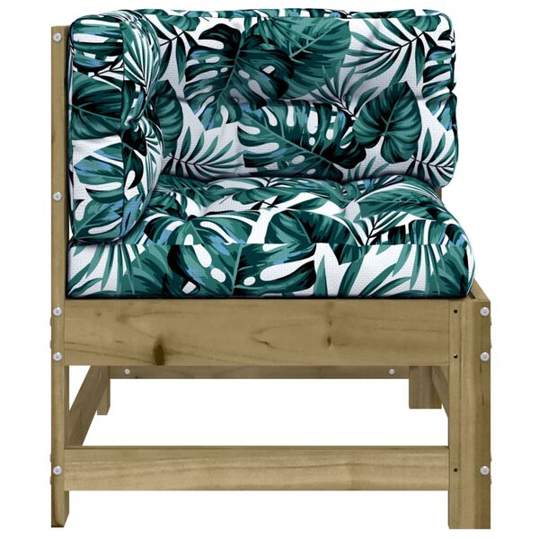 vidaXL Rohová pohovka s podložkami impregnovaná borovica