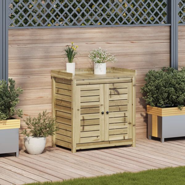 vidaXL Stôl na presádzanie s policami 82,5x50x86,5 cm impreg. borovica