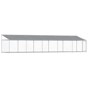 vidaXL Klietka pre psa so strechou a dverami siv&aacute; 10x2x2m pozink. oceľ