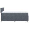 vidaXL Posteľný rám boxspring s matracom tmavosivý 90x200 cm zamat