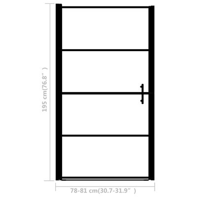 vidaXL Sprchové dvere nepriehľadné tvrdené sklo 81x195 cm čierne