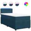 vidaXL Posteľn&yacute; r&aacute;m boxsping s matracom modr&aacute; 90x190 cm zamat