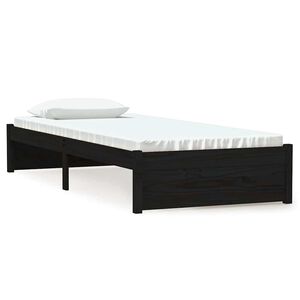 vidaXL Posteľn&yacute; r&aacute;m čierny dreven&yacute; mas&iacute;v 75x190cm mal&eacute; jednol&ocirc;žko