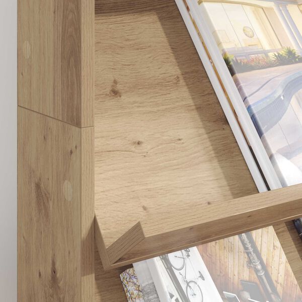 vidaXL Reg&aacute;l na časopisy s poličkou Remeseln&yacute; dub 70 x 41 x 126 cm