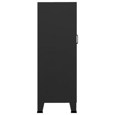 vidaXL Industriálna úložná skrinka, čierna 70x40x115 cm, kov
