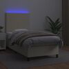 vidaXL Boxspring posteľ s matracom a LED kr&eacute;mov&aacute; 80x200 cm umel&aacute; koža