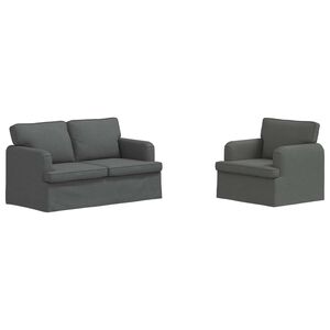 vidaXL Sada pohoviek 2 pcs Tmavo &scaron;ed&aacute; 144 x 80 x 85 cm l&aacute;tka