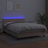 vidaXL Boxspring posteľ matrac a LED kapuč&iacute;nov&aacute; 140x190 cm umel&aacute; koža