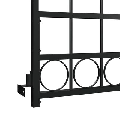 vidaXL Plotová brána s oblúkom, oceľ 89x200 cm, čierna