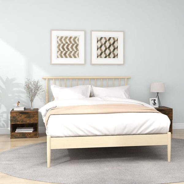 vidaXL Nočn&eacute; stol&iacute;ky 2 ks dymov&yacute; dub spracovan&eacute; drevo