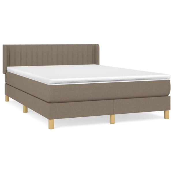 vidaXL Posteľn&yacute; r&aacute;m boxspring s matracom sivohned 140x200 cm l&aacute;tka