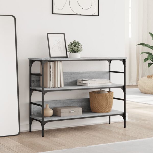 vidaXL Konzolov&yacute; stol&iacute;k siv&yacute; sonoma 100x32x75 cm kompozitn&eacute; drevo