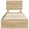 vidaXL Rám postele so zásuvkou Sonoma dub 75 x 190 cm Kompozitné drevo